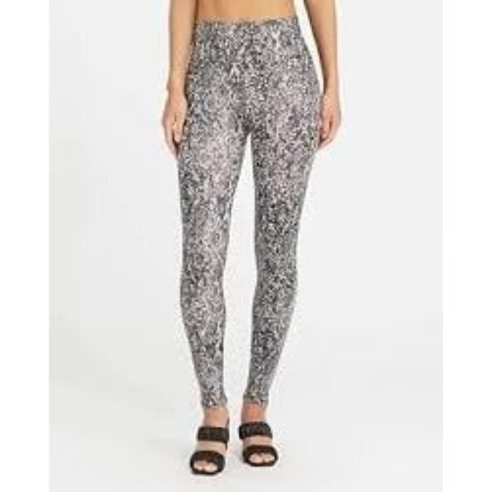 SPANX Faux Leather Snake Shine Leggings Women’s Large Stretch Slimming Skinny